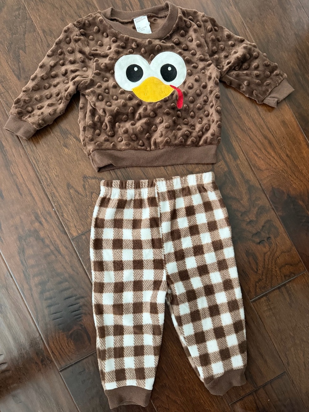 Baby Starters Turkey Thanksgiving two piece pajama set - 9 months